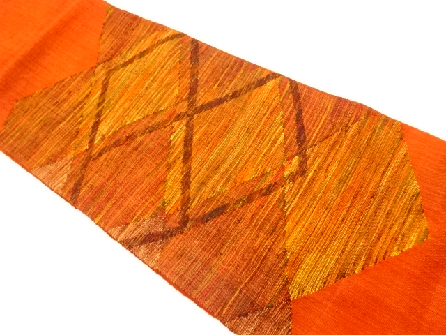 JAPANESE KIMONO / VINTAGE NAGOYA OBI / MAWATA TSUMUGI / WOVEN RHOMBUS